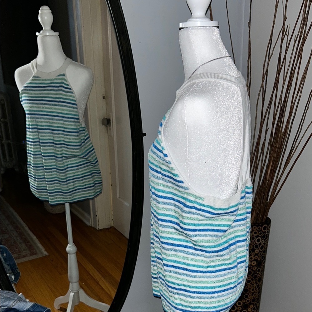 3x 20 Loft.Striped Blue and White Women's Top
